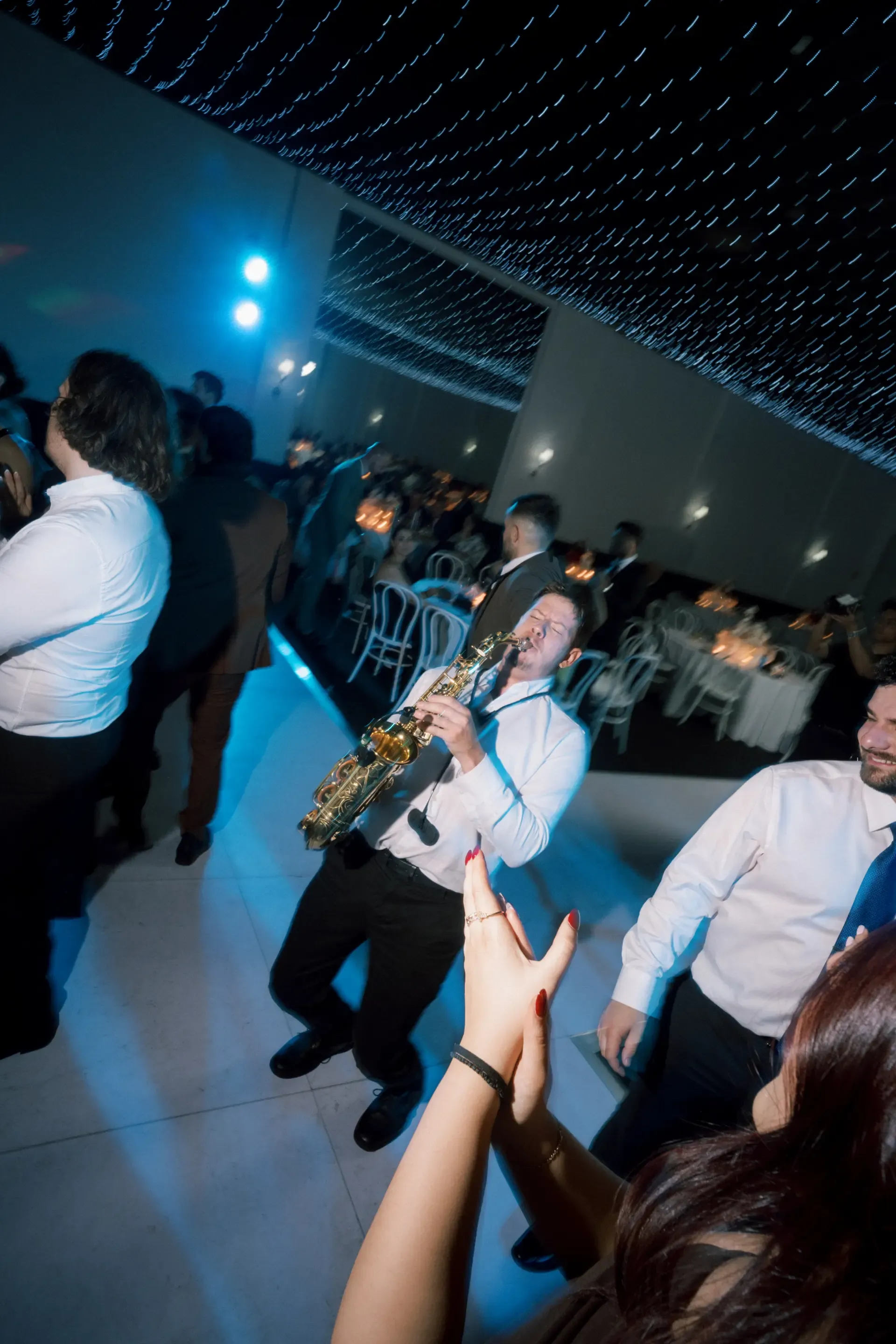 Gustime live saxophone and DJ performance at a wedding or event in Australia — photo 6