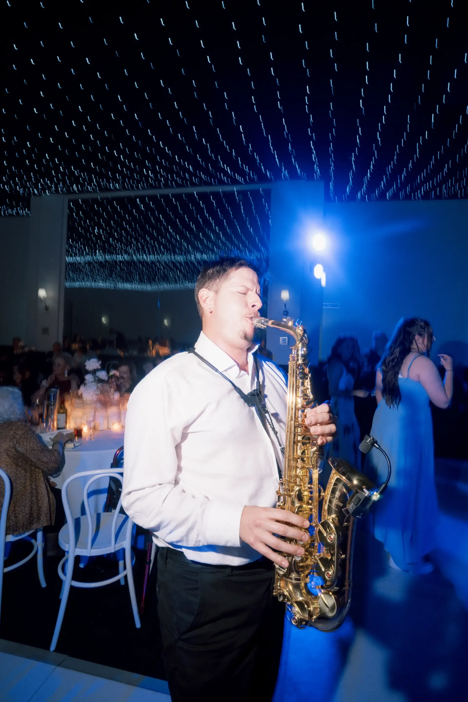 Gustime live saxophone and DJ performance at a wedding or event in Australia — photo 7