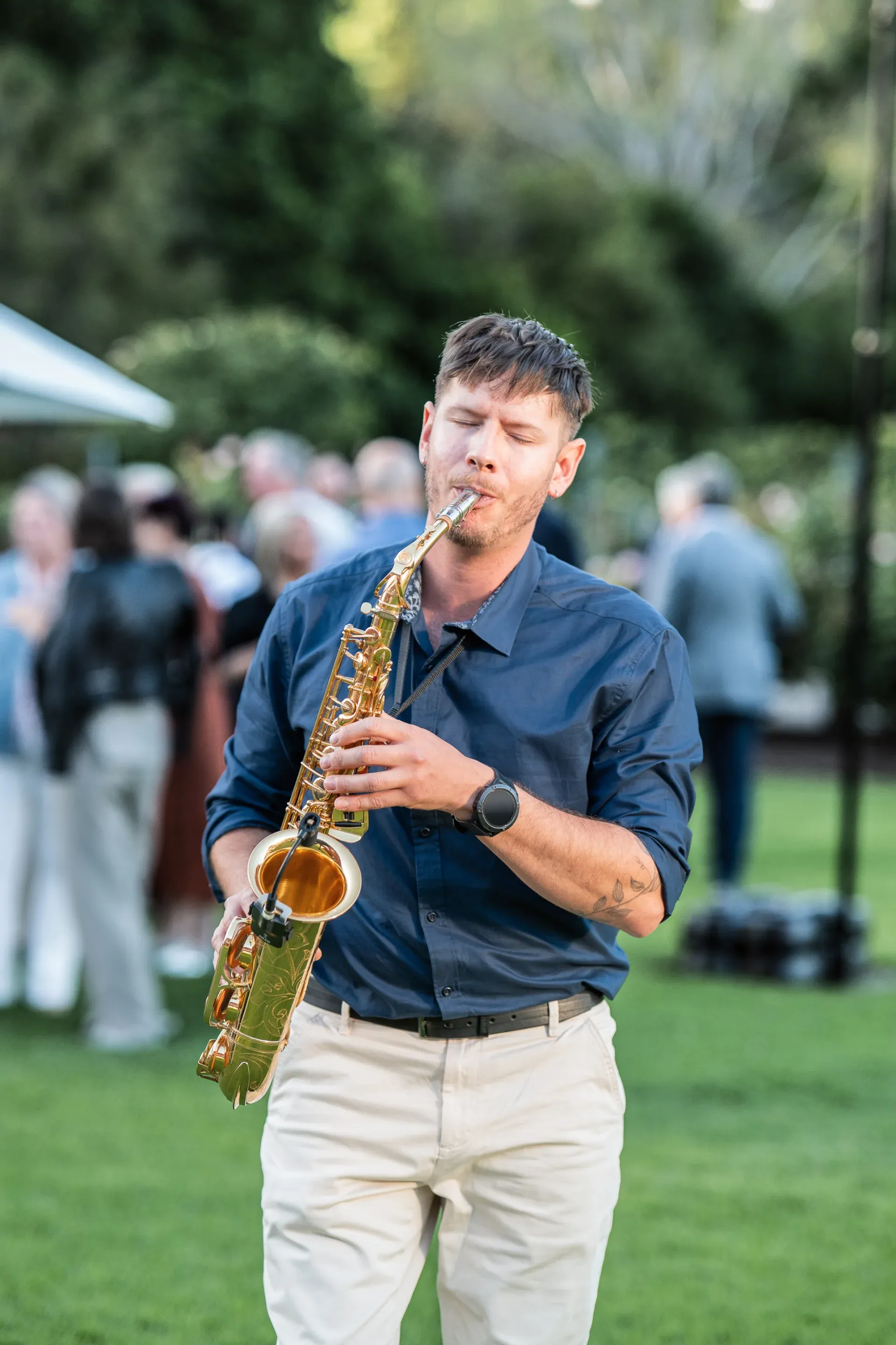 Live saxophone performance at a corporate event in Adelaide